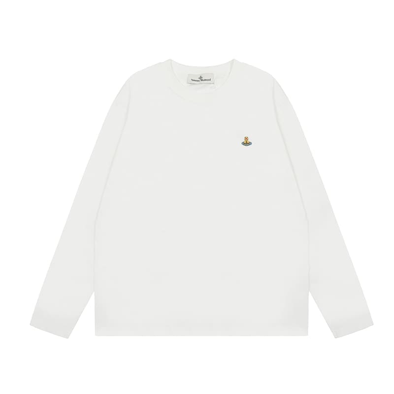 u1u1enne westwood splash-ink embroidered long sleeve t-shirt for men and women