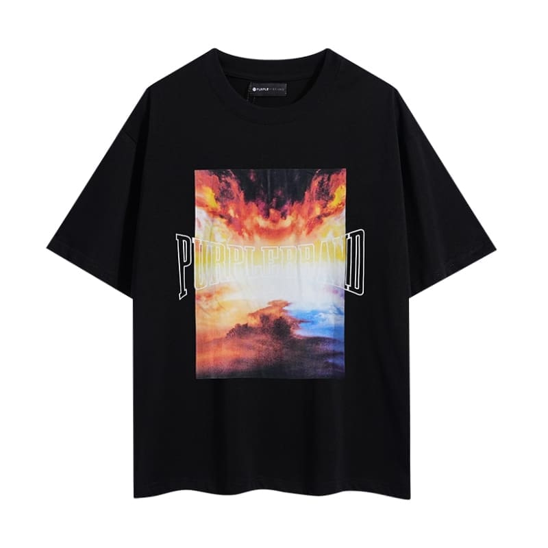 pu*re b*and letter print t-shirt high street cotton round neck for men and women