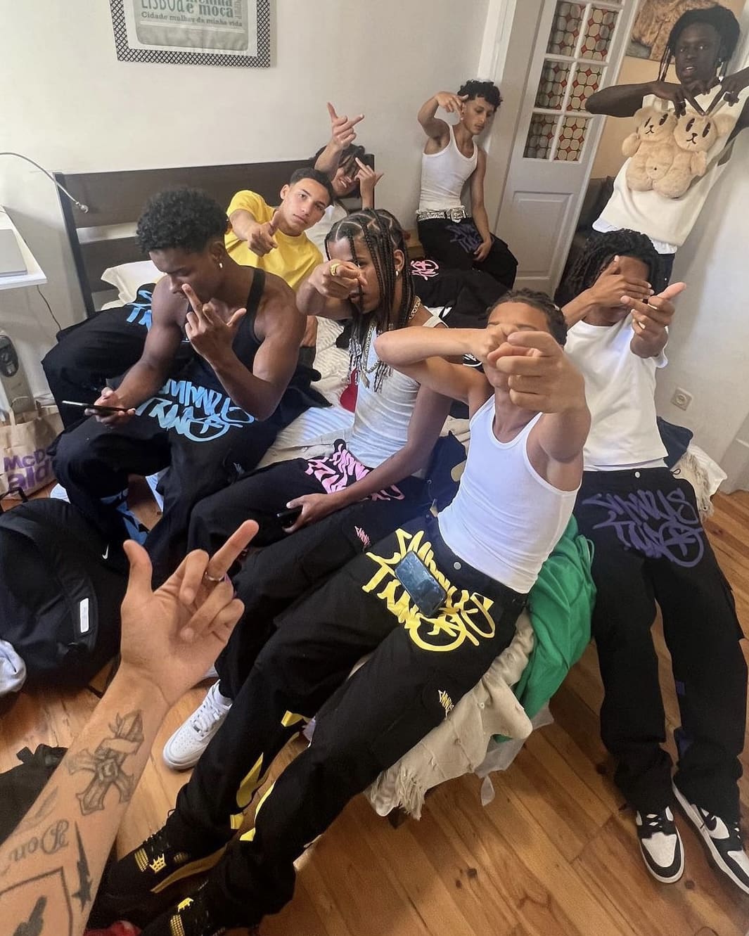 Minus Two Cargo Pants Casual Straight-Leg Loose Fit Hip Hop Star Style B