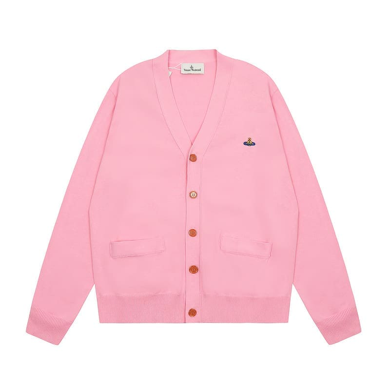 u1u1enne westwood saturn embroidery loose knitted cardigan sweater for spring and autumn