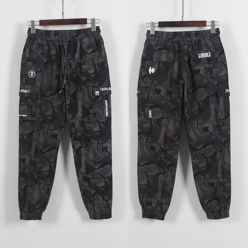 AAPE Camouflage Multi-Pocket Cargo Pants for Men and Women