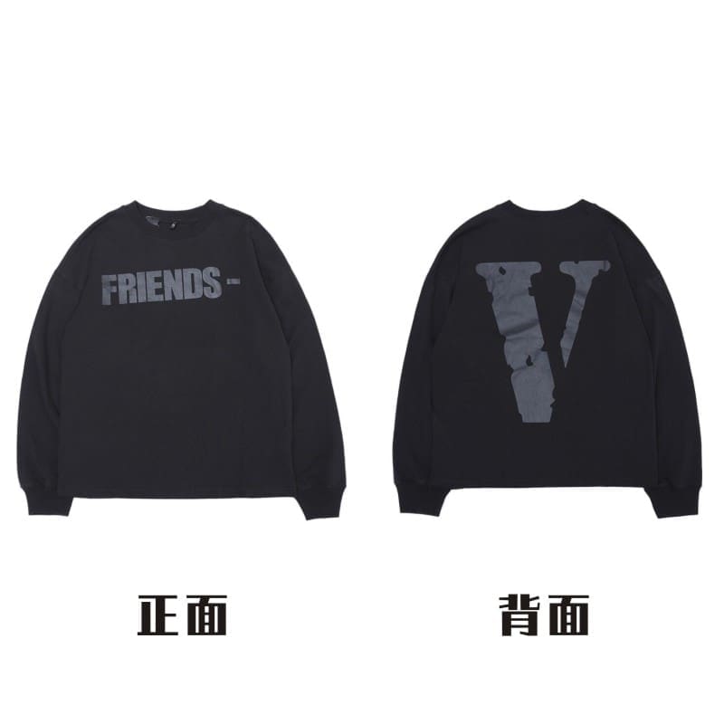 VLONE Large V Long Sleeve Undershirt for Men and Women Autumn Winter