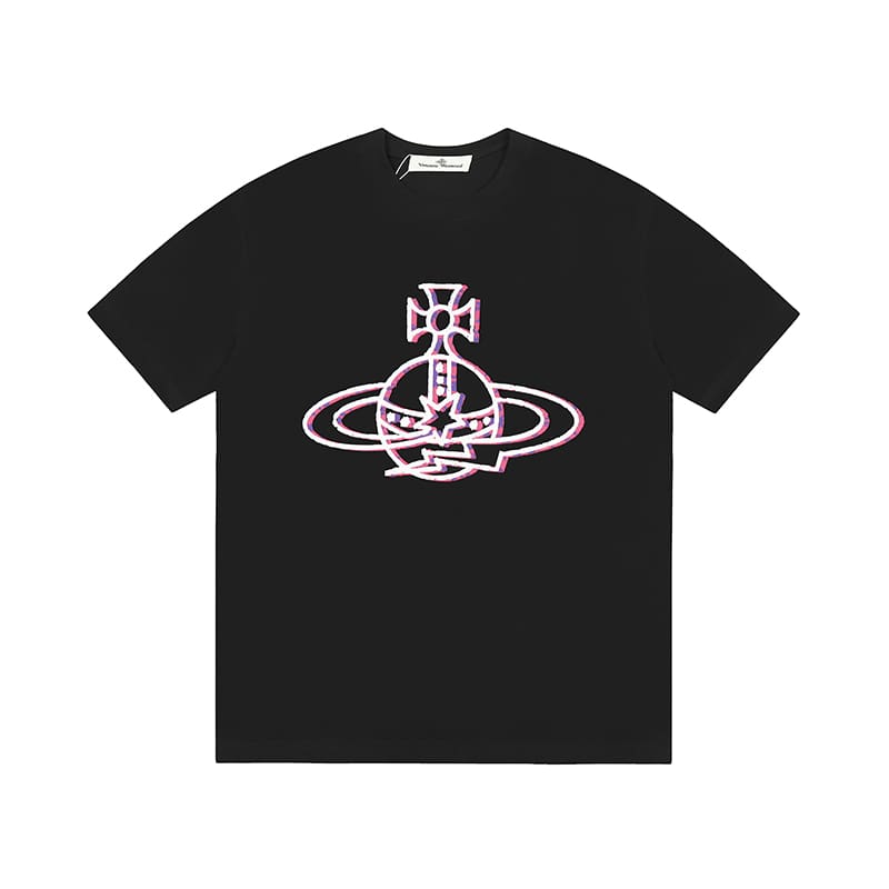 Vivienne Westwood Splash-Ink Embroidery Star Print Loose T-Shirt Half Sleeve