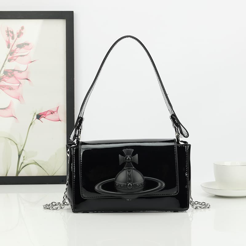 u1u1enne westwood crocodile pattern small square bag saturn chain shoulder bag