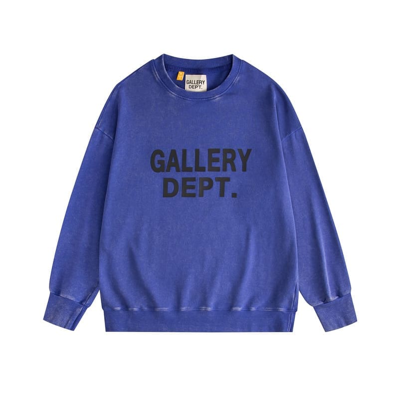 Gallery Dept Letter Logo Washed Terry Round Neck Sweater for Men and Women