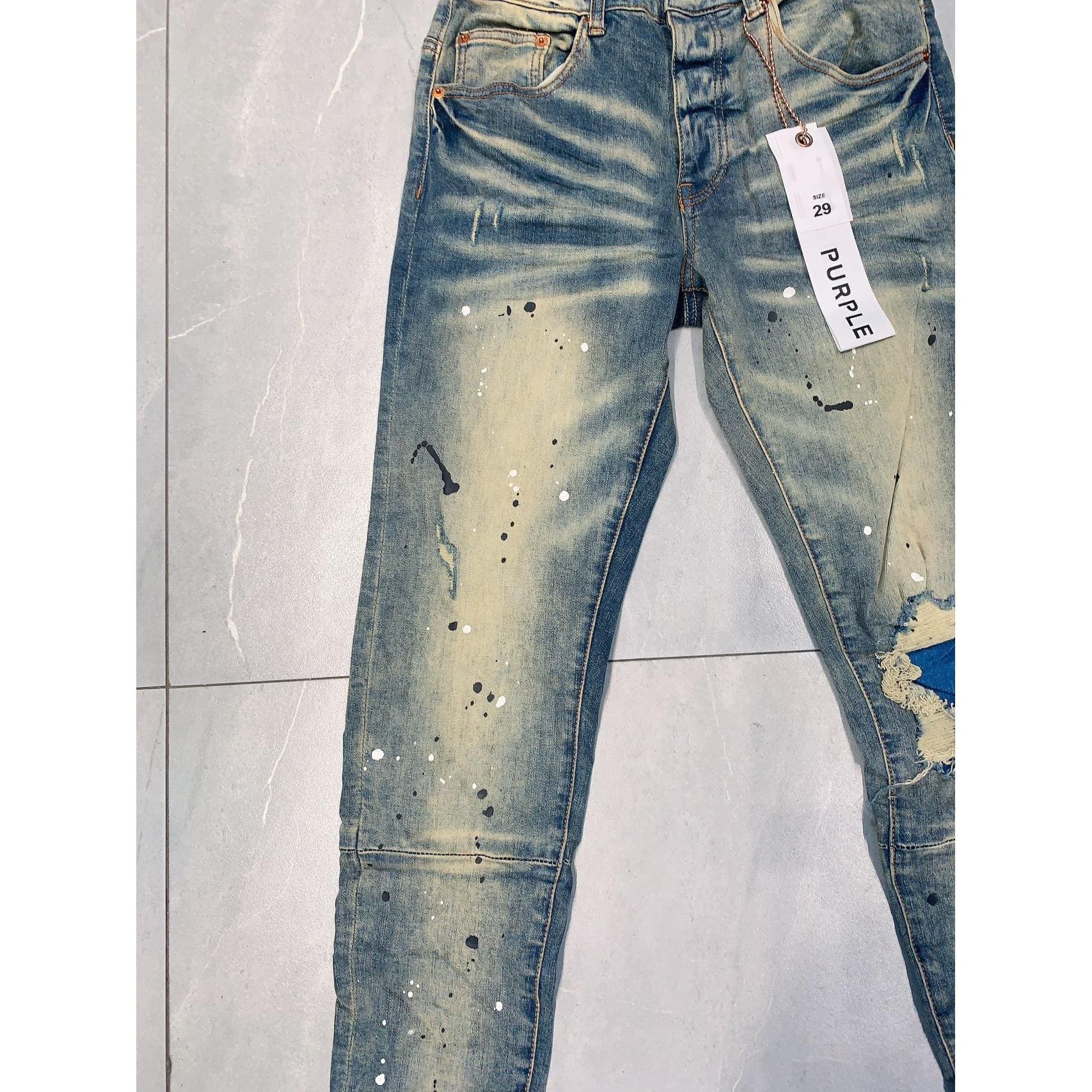 pu*re b*and mud yellow washed high street jeans