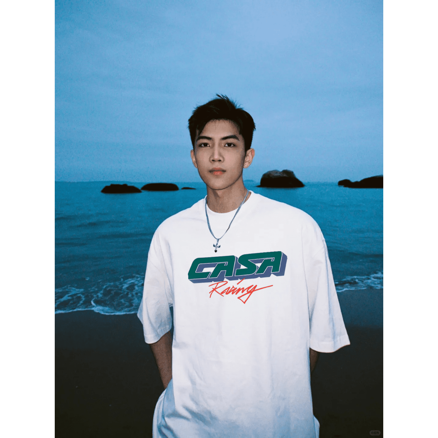 Casablanca Heavy Cotton Loose Half-Sleeve T-Shirt for Men