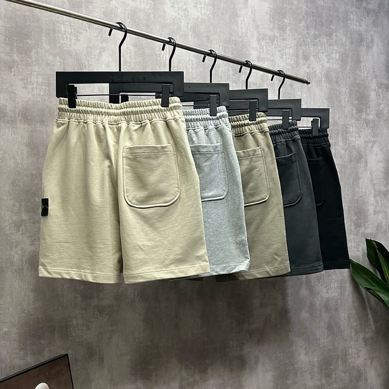 Stone Island Classic Terry Shorts Straight-Leg Casual Pants for Men and Women