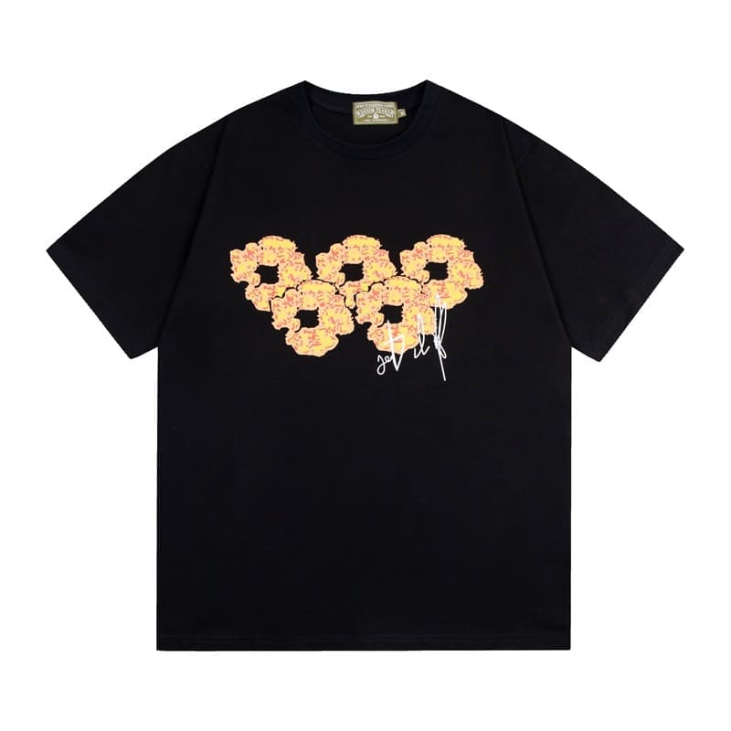 Denim Tears Hip Hop Pure Cotton Short Sleeve T-Shirt for Men and Women