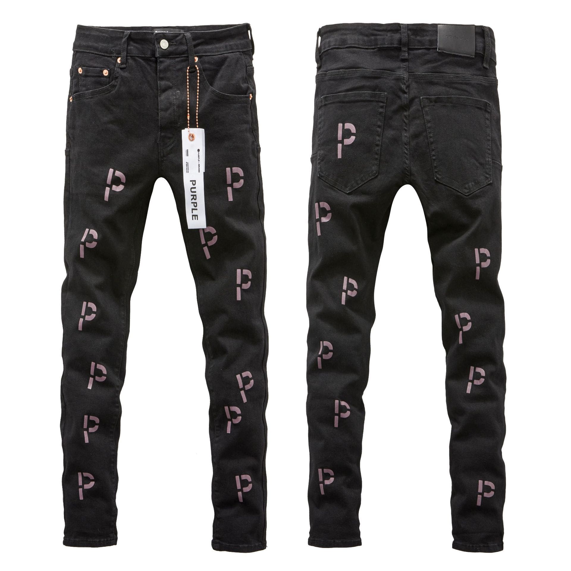 pu*re b*and high street hole & patch straight jeans retro style