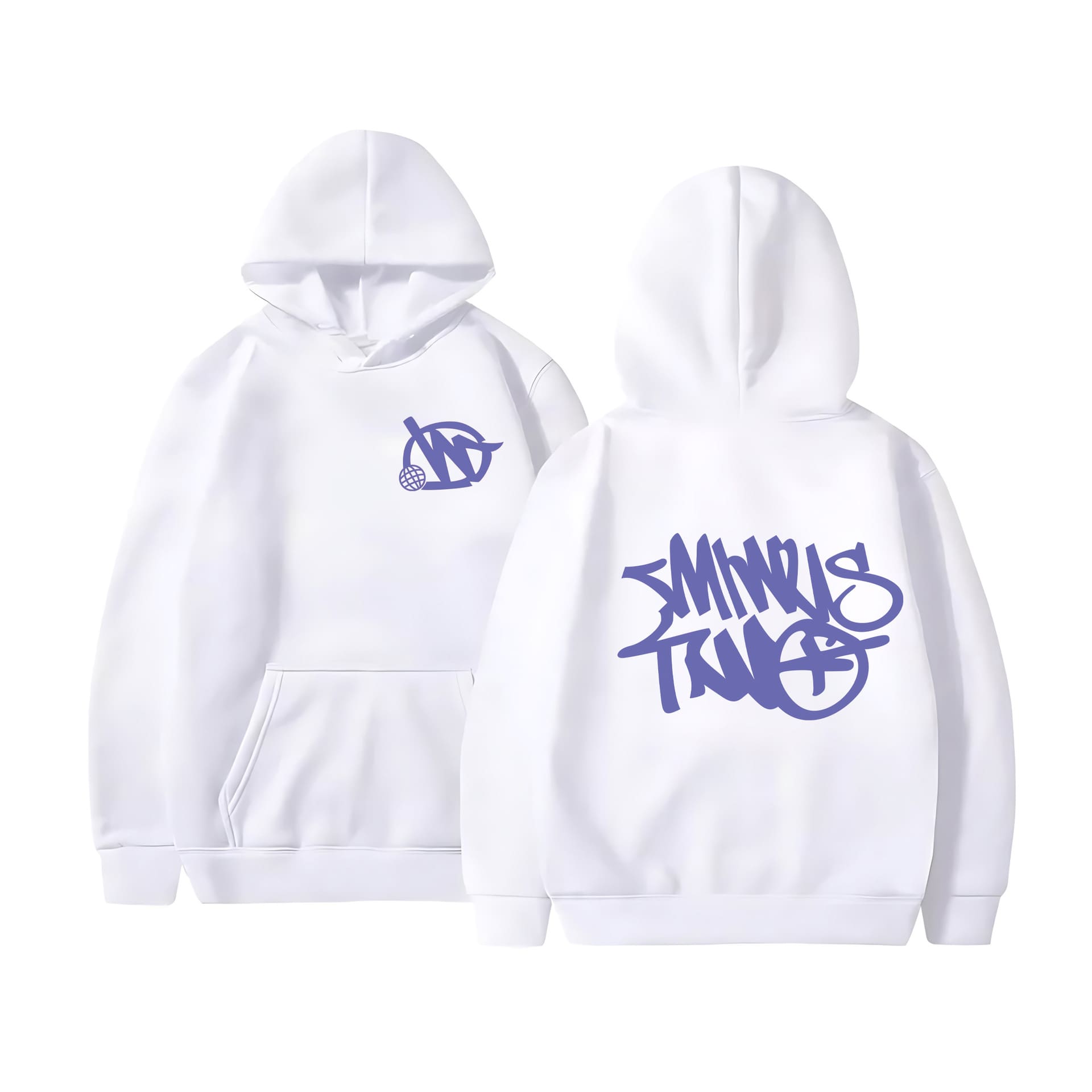 Minus Two Printed Hoodie Casual Loose Sweater for Autumn Winter