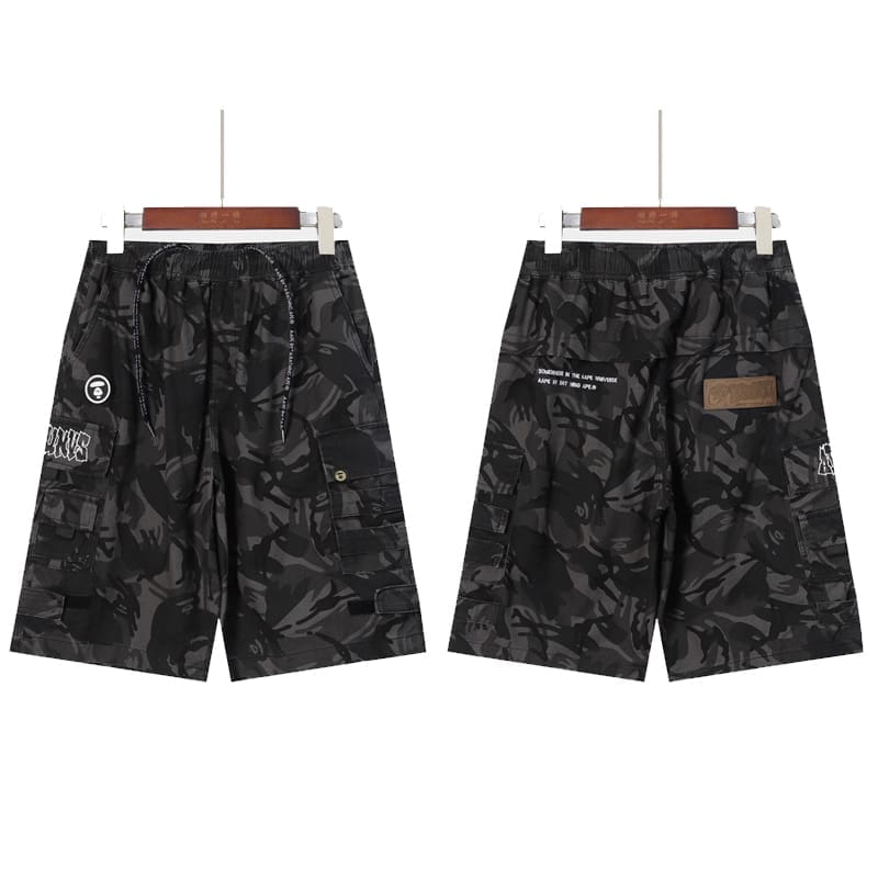 AAPE Camouflage Cargo Shorts for Men and Women