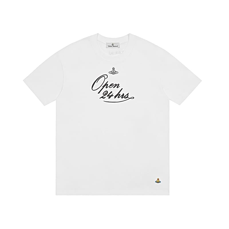 u1u1enne westwood splash-ink embroidered star print round neck t-shirt half sleeve