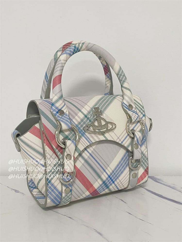 u1u1enne westwood crocodile pattern baguette shoulder bag saturn chain design