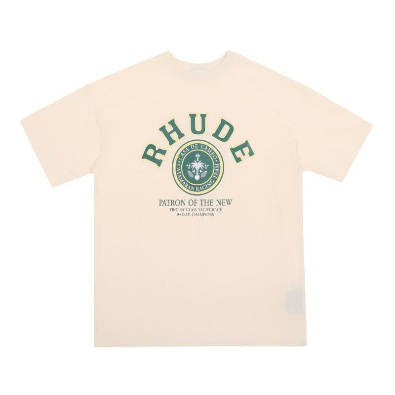 High Street Loose Oversized American Fashion Brand RHUDE Printed Short Sleeve T-Shirt for Couples