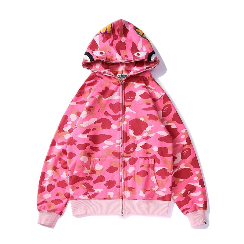 AAPE Ape Head Camouflage Zip Hoodie for Men and Women
