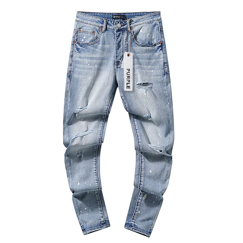 pu*re b*and ink splash retro tattered jeans for men and women