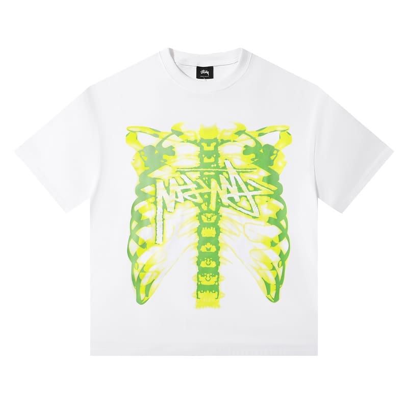 Stussy Reflective Skull Print Cotton T-Shirt Summer Edition