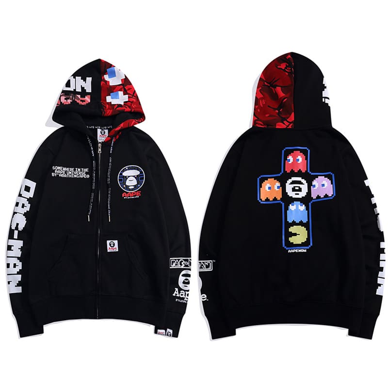 AAPE Ape Head Camouflage Zip Hoodie for Men and Women