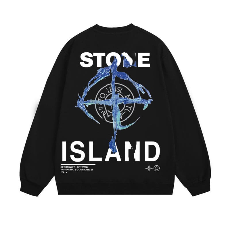 Stone Island Terry Sweater Casual Round Neck Logo Design