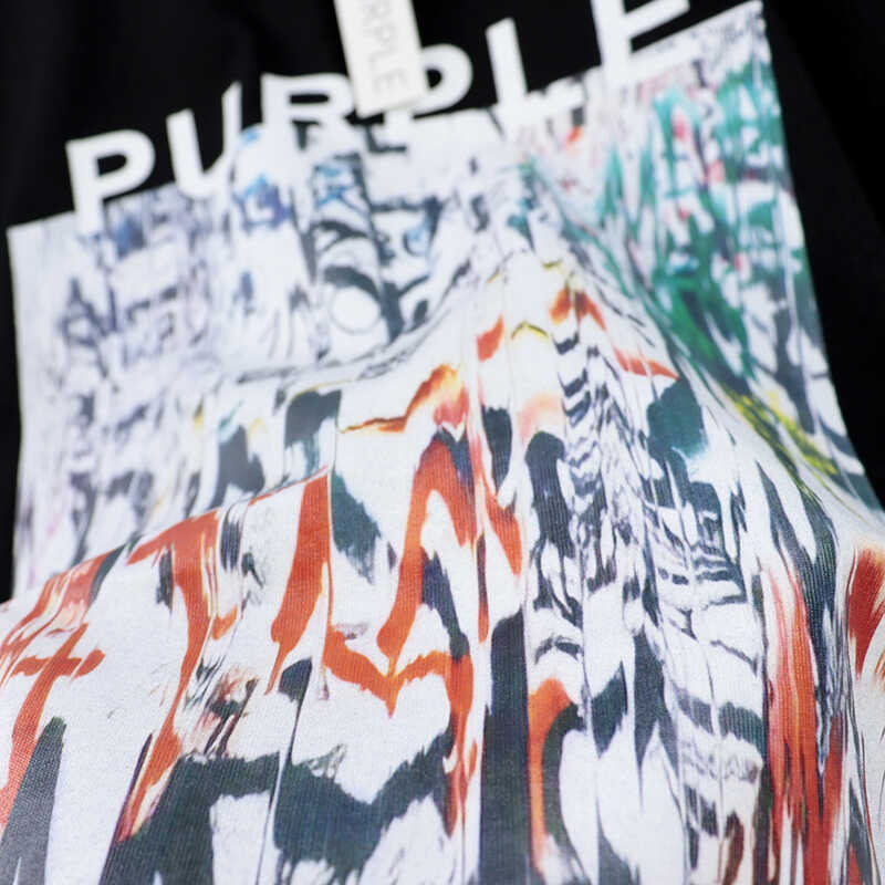 pu*re b*and logo graffiti print t-shirt short sleeve high street casual