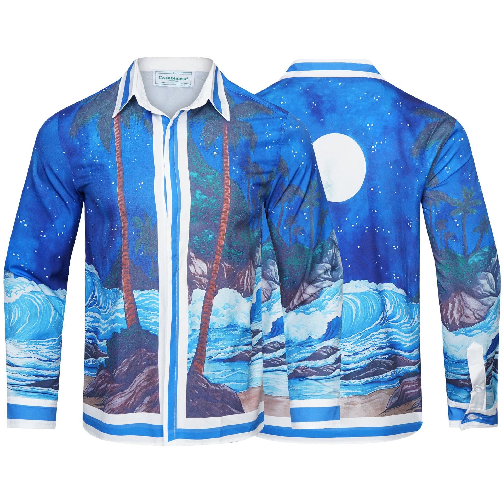 Casablanca Digital Spray Print Long Sleeve Fashion Shirt for Men