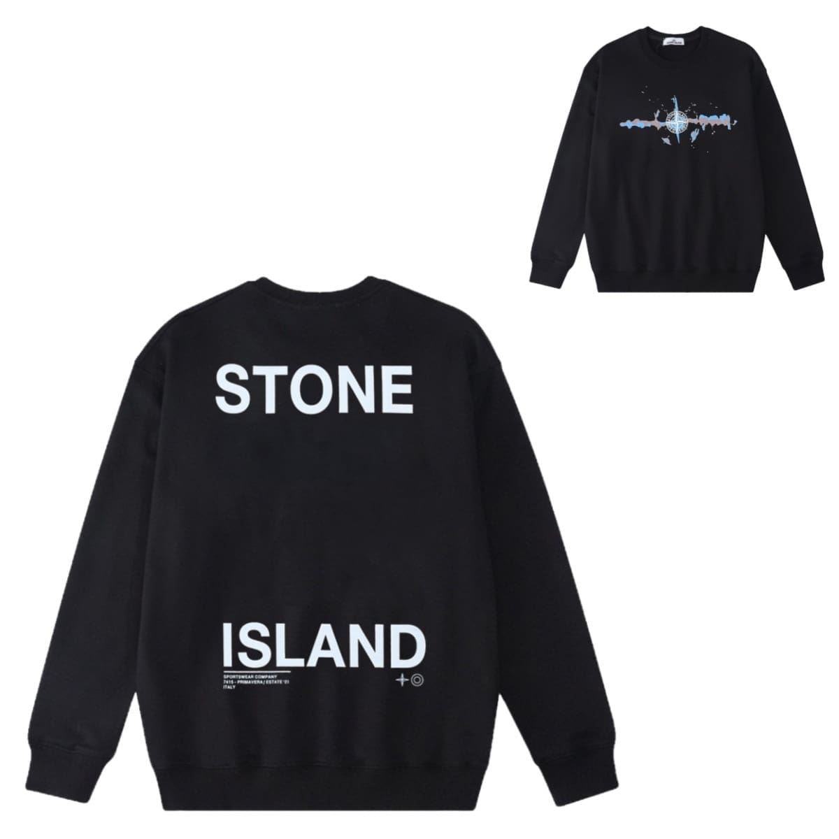 Stone Island Compass Logo Long Sleeve Minimalist Sweater