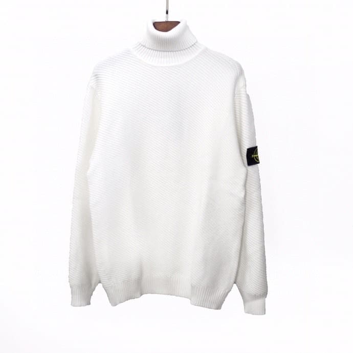 Stone Island Twill Turtleneck Sweater Loose Fit for Men and Women