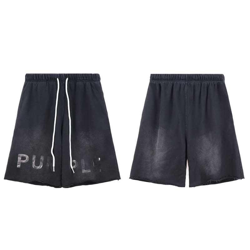 pu*re b*and logo print washed-out shorts high street leisure style