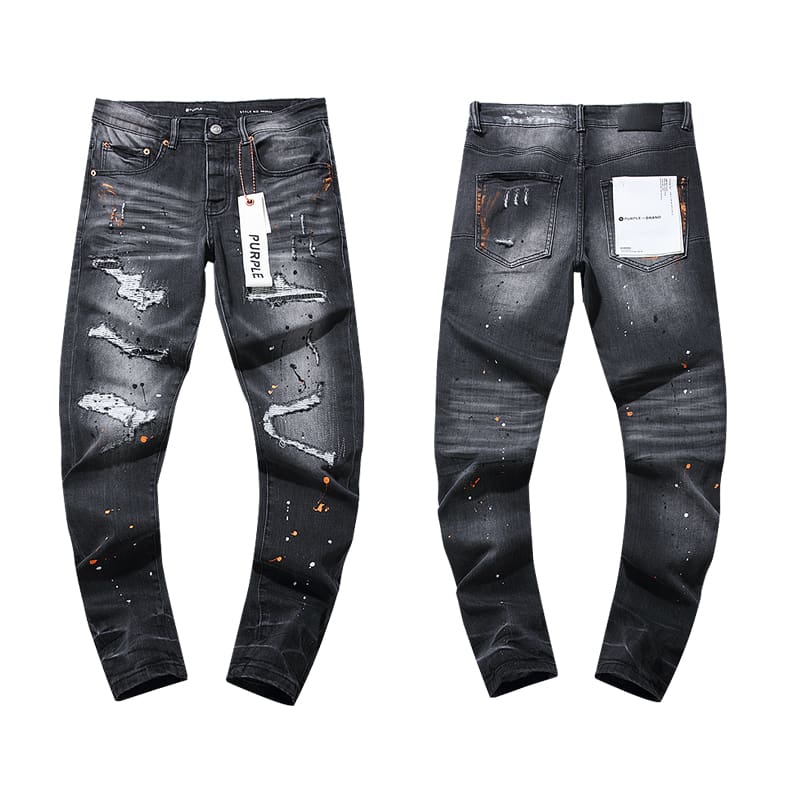 pu*re b*and distressed slim straight jeans american high street style