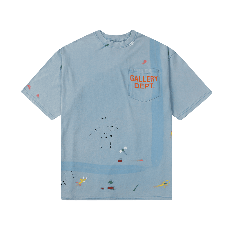 Gallery Dept Retro Paint-Splattered Graffiti Cotton T-Shirt for Men and Women