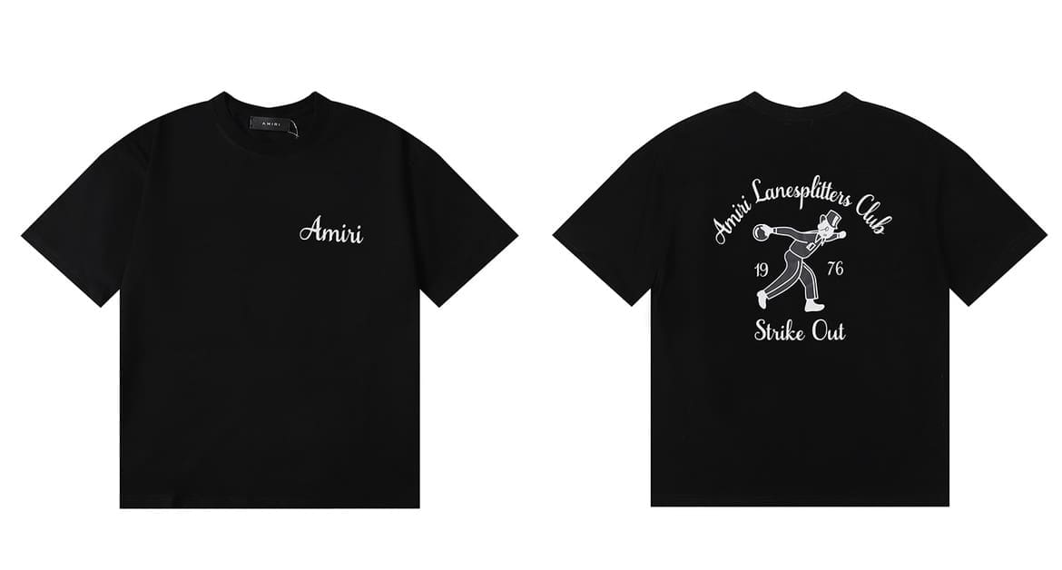 Amiri Fashion Solid Color High Street T-Shirt Retro Loose Fit A