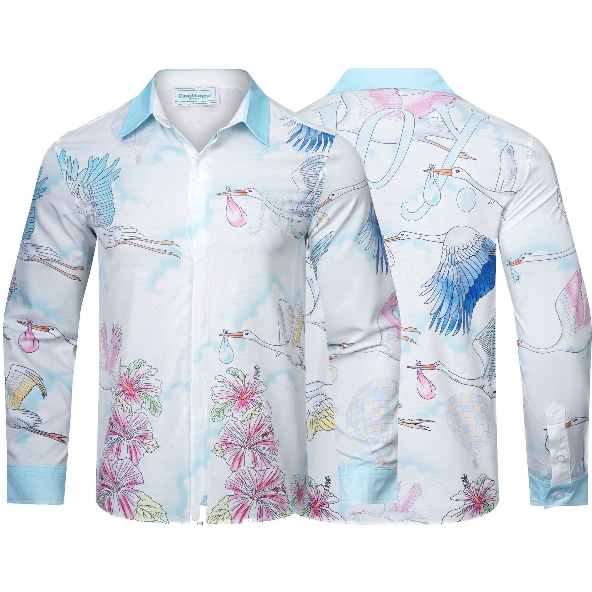 Casablanca Digital Spray Print Long Sleeve Fashion Shirt for Men