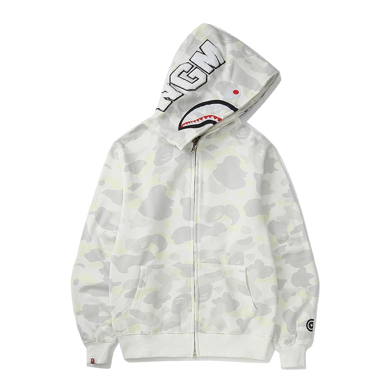 AAPE Ape Head Camouflage Zip Hoodie for Men and Women