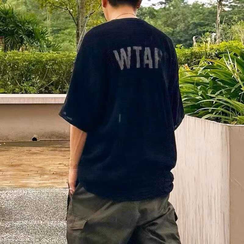 Fashion brand WTAPS GHILL/SS/COTTON double layer mesh fabric letter printed casual short sleeve T-shirt 23SS