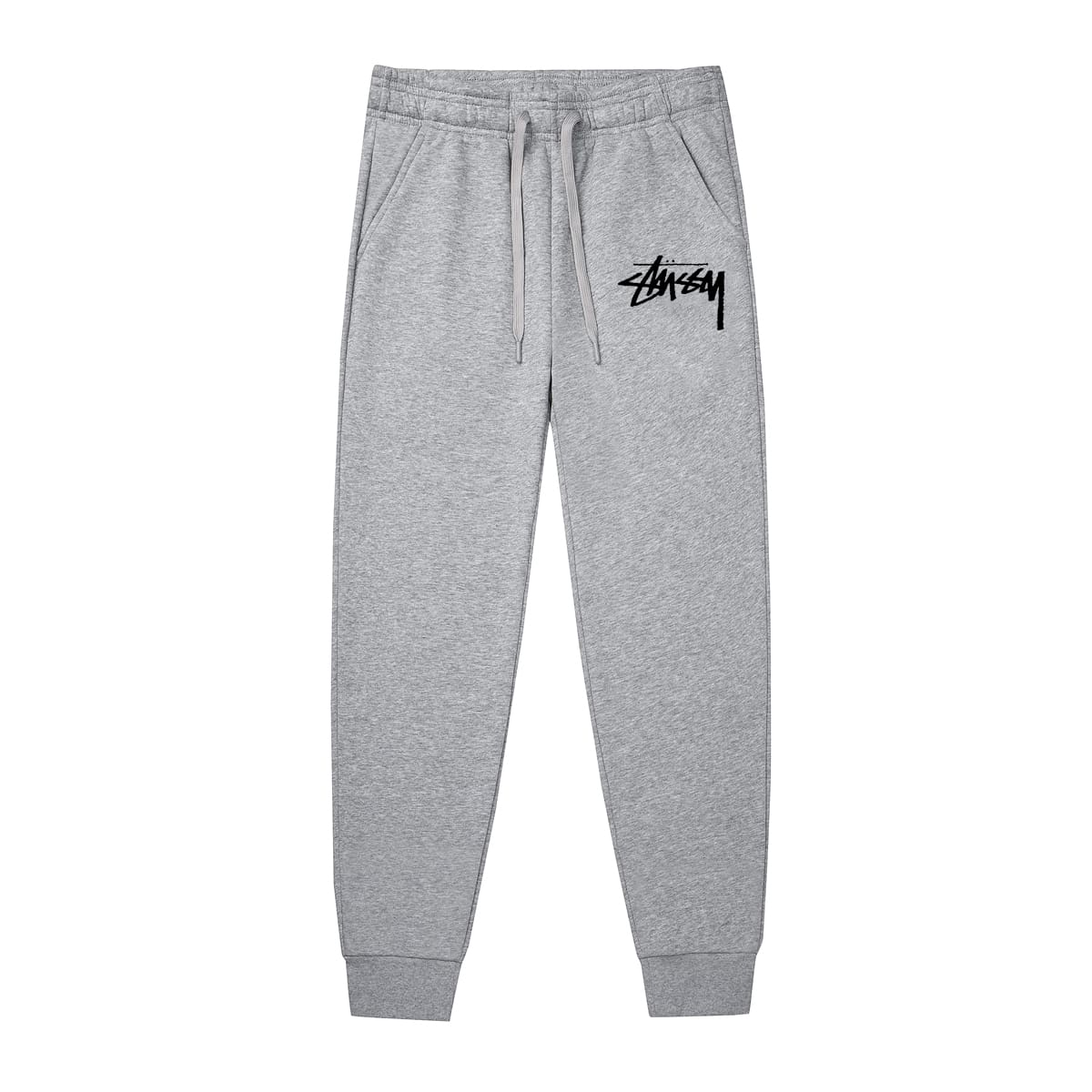 Stussy Sweatpants World Cruise High Street Fleece-Lined Loose Tapered Pants for Men and Women