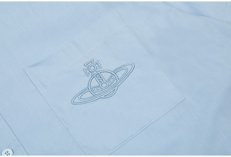 u1u1enne westwood embroidered loose all-match long-sleeved casual shirt