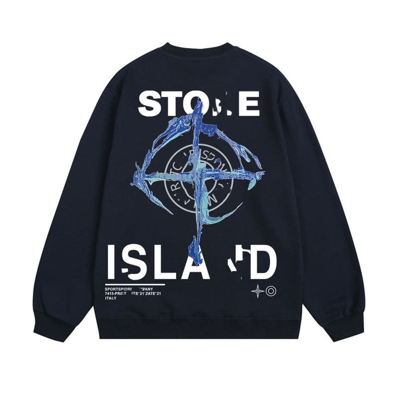Stone Island Terry Sweater Casual Round Neck Logo Design
