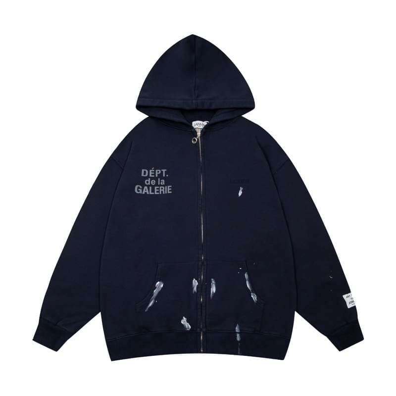 Gallery Dept Letter Embroidery Washed Cardigan Hoodie Coat