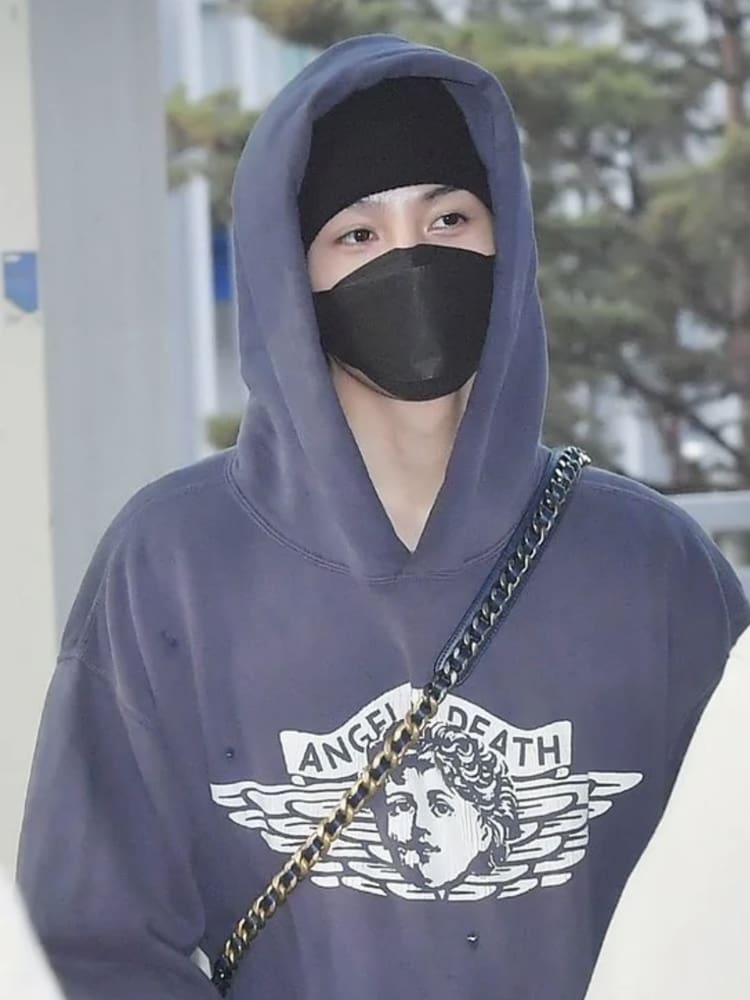 Saint Michael G-Dragon Velvet Padded Hooded Sweatshirt for Men