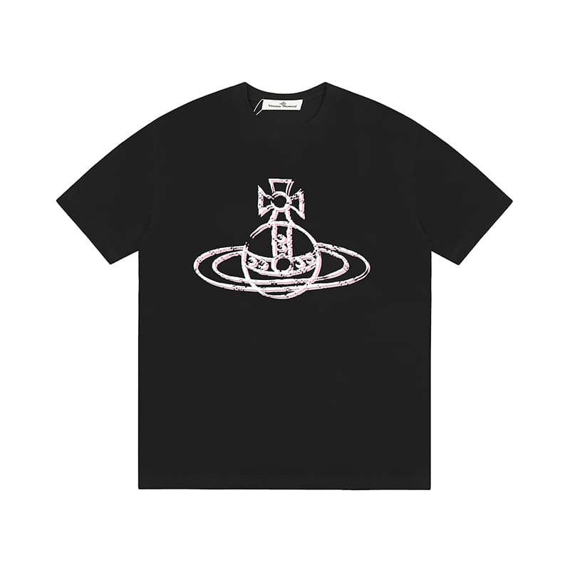 u1u1enne westwood splash-ink embroidery star print loose t-shirt half sleeve