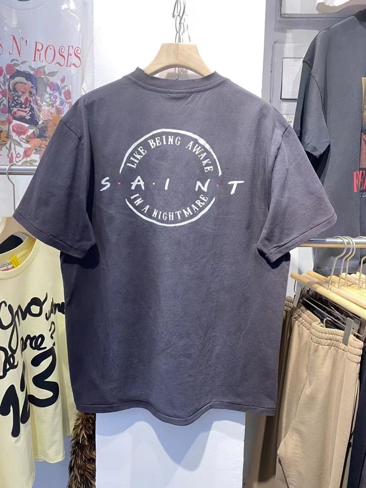 Saint Michael Destroy Love Vintage Washed VTG Short Sleeve T-Shirt for Men