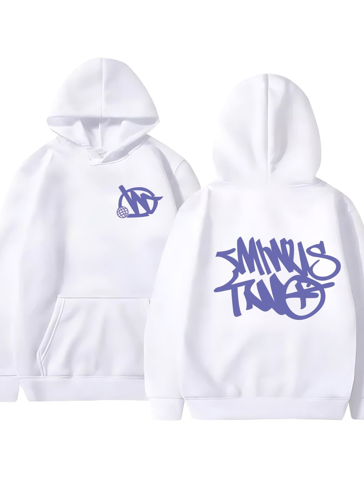 Minus Two Printed Hoodie Casual Loose Sweater for Autumn Winter