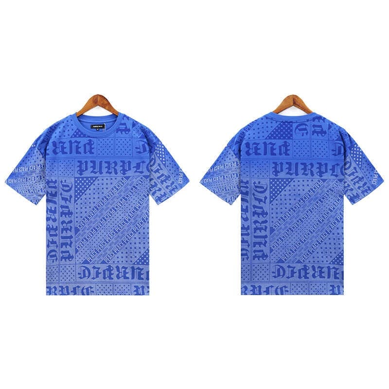 pu*re b*and patchwork logo t-shirt american high street short sleeve