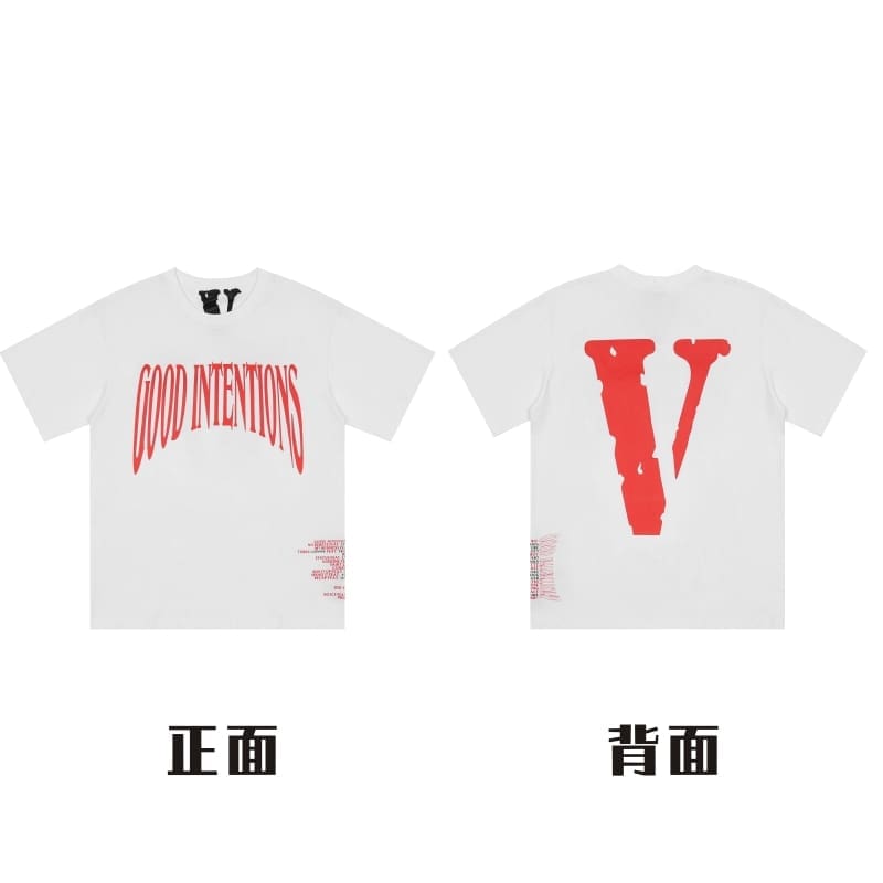 VLONE Large V Short Sleeve T-Shirt High Street Spring Summer Casual Wear