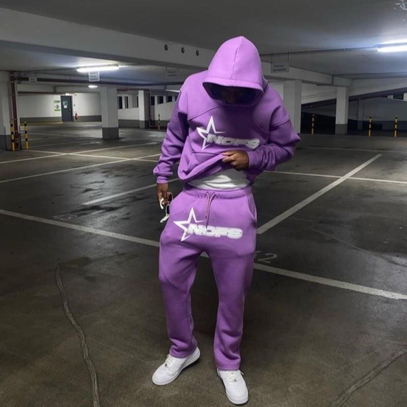 Printed Hoodie Y2G Style Fleece Jogging Sports Sweater Suit