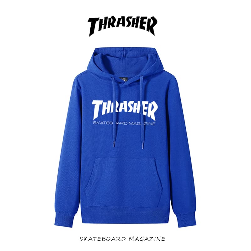 thrasher flame letter hooded sweater loose casual pure cotton coat