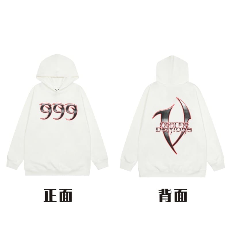 VLONE Large V Hooded Sweater Retro Pullover for Men and Women