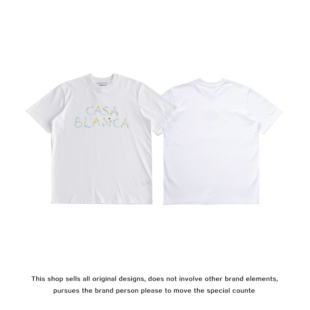 FOG Amiri Casablanca Printed Loose Crew Neck T-Shirt High Street Style