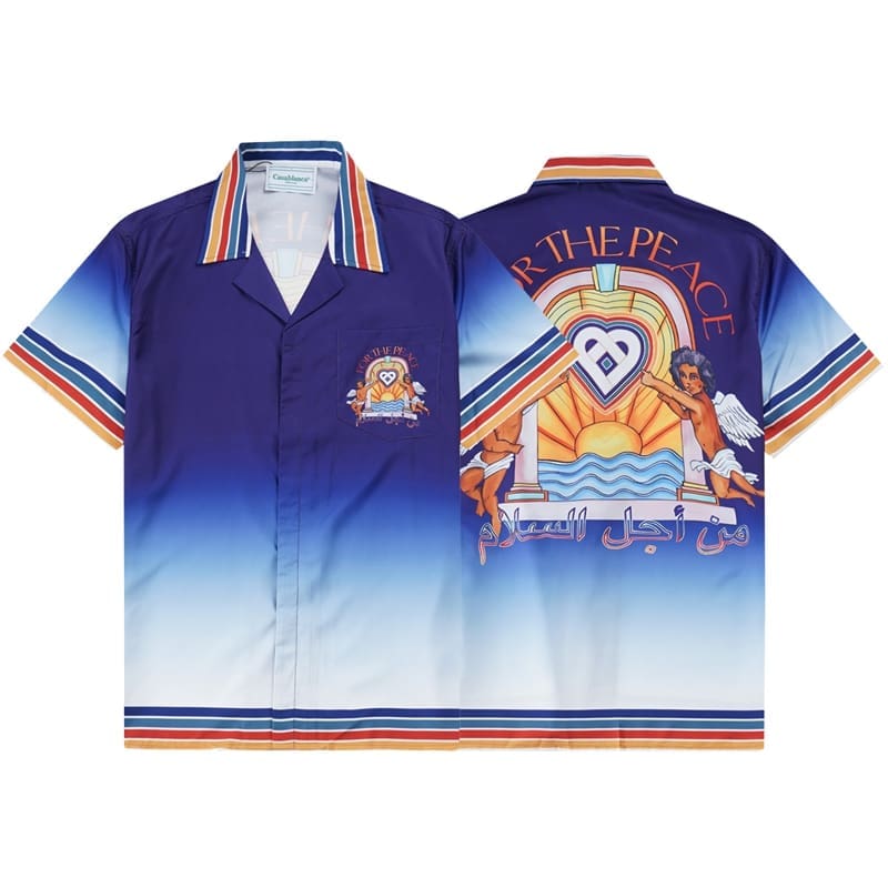 Casablanca Vacation Printed Shirt and Quick-Drying Shorts Summer Beach Set